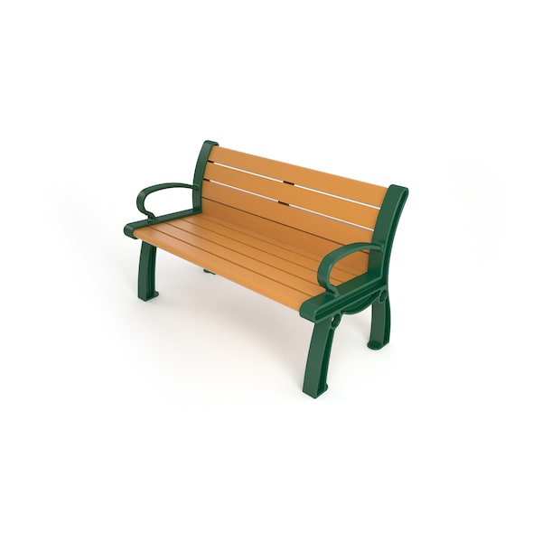 Cedar 4' Heritage Bench with Green Frame
